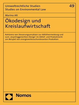 cover image of Ökodesign und Kreislaufwirtschaft